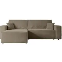 ALTDECOR Ecksofa mit Schlaffunktion und Bettkasten Corner Sofa Eckcouch Couch L-Form universal, links/rechts Schlafcouch Ausziehbar Wohnlandschaft Schlafsofa CELTIC-XL - 277x143x83cm Braun