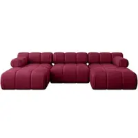 ALTDECOR Modulares Sofa Ecksofa in U-Form - Tesso-U1 - 285x160x70 cm Bordeauxrot Corner modular Sofa Eckcouch Couch Wohnlandschaft Cauchsofa Polstersofa