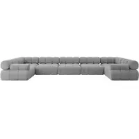 ALTDECOR Modulares Sofa Ecksofa in U-Form - Birno-U3 - 475x190x70 cm Hellgrau Corner modular Sofa Eckcouch Couch Wohnlandschaft Cauchsofa Polstersofa