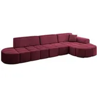 ALTDECOR Ecksofa in L-Form Livo-L2 - 337x173x79,5 Bordeauxrot - Corner Sofa Bett Eckcouch Couch Wohnlandschaft Cauchsofa