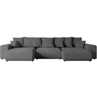 ALTDECOR Ecksofa mit Schlaffunktion und Bettkasten Corner Sofa Eckcouch Couch U-Form universal, links/rechts angeordnet Schlafcouch Ausziehbar Wohnlandschaft ESKAR-U -364x176x72 cm Grau