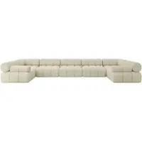 ALTDECOR Modulares Sofa Ecksofa in U-Form - Birno-U3 - 475x190x70 cm Beige Corner modular Sofa Eckcouch Couch Wohnlandschaft Cauchsofa Polstersofa