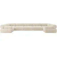 ALTDECOR Modulares Sofa Ecksofa in U-Form - Birno-U3 - 475x190x70 cm Beige Corner modular Sofa Eckcouch Couch Wohnlandschaft Cauchsofa Polstersofa