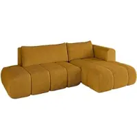 ALTDECOR Ecksofa mit Schlaffunktion und Bettkasten CLOUD-L 280x185x90 Senfgelb - Corner Sofa Bett Eckcouch Couch L-Form Schlafcouch Ausziehbar Wohnlandschaft Schlafsofa Cauchsofa
