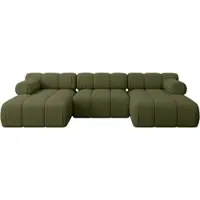ALTDECOR Modulares Sofa Ecksofa in U-Form - Tesso-U1 - 285x160x70 cm Grün Corner modular Sofa Eckcouch Couch Wohnlandschaft Cauchsofa Polstersofa