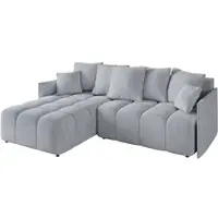 ALTDECOR Ecksofa mit Schlaffunktion und Bettkasten LONLI-L 251x189x68 cm Hellgrau - Corner Sofa Bett Eckcouch Couch L-Form Schlafcouch Ausziehbar Wohnlandschaft Schlafsofa Cauchsofa