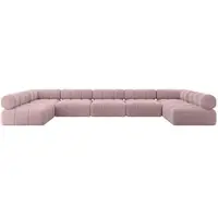 ALTDECOR Modulares Sofa Ecksofa in U-Form - Garvo-U3 - 475x190x70 cm Rosa Corner modular Sofa Eckcouch Couch Wohnlandschaft Cauchsofa Polstersofa