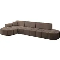ALTDECOR Ecksofa in L-Form Livo-L2 - 337x173x79,5 Braun - Corner Sofa Bett Eckcouch Couch Wohnlandschaft Cauchsofa