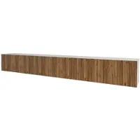 ALTDECOR TV-Schrank NOA-2-W mit Gefrästen Fronten 3x100x40x40 Lowboard hängend, TV Möbel, TV Cabinet, Fernsehtisch, Fernsehschrank, TV Kommode, TV Tisch, TV Sideboard, TV Board - Weiß / Katania