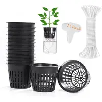 OEM Hydrokultur Pflanzsysteme mit Netzgitter Potten, 3 Zoll, für Orchideen und andere Pflanzen, Selbstwasserversorgung, Set mit Wick Cord und Etiketten