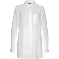 OTTO Longbluse PRODUCTS, Damen, Gr. 50, weiß, Web, Obermaterial: 100% Viskose (LENZINGTM ECOVEROTM), figurumspielend hüftbedeckend, Ärmel mit Ärmelschlitz Manschette, Blusen Longbluse