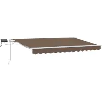 Syfax Manuelle Markise mit Solar-LED 5 x 3 m Taupe 100% Polyester