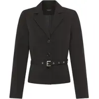Laura scott Kurzblazer , Damen, Gr. 36, schwarz, Web, Obermaterial: 90% Polyester, 10% Elasthan. Futter: 100% Polyester, unifarben, figurbetont, Blazer Kurzblazer, mit passendem, abnhembarem Gürtel