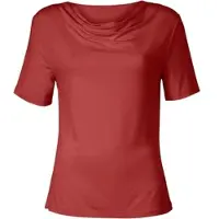 Inspirationen Wasserfallshirt "Shirt", Damen, Gr. 48, braun (zimt), 95% Viskose, 5% Elasthan, unifarben, Wasserfallausschnitt, Shirts Wasserfallshirt