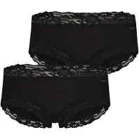 Skiny Panty "Advantage Modal Lace", Damen, Gr. 38, 2 Stk., schwarz, Obermaterial: 93% Modal, 7% Elasthan, unifarben, Unterhosen Panty