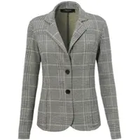 Aniston Sweatblazer CASUAL, Damen, Gr. 40, grau (schwarz, weiß, gelb), Jersey, Obermaterial: 65% Polyester, 30% Viskose, 5% Elasthan, kariert, figurbetont hüftlang, Blazer Sweatblazer, im Karo-Dessin