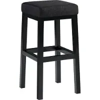 CLP Barhocker Taylor I Sitzhöhe 78 cm I Gepolsterter Barstuhl mit Stoffbezug I Tresenhocker mit schwarzem Metallgestell, Farbe: dunkelgrau