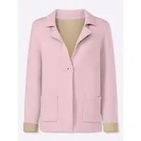 HEINE Strickjacke "Strickblazer Cardigan in Two-tone-Optik", Damen, Gr. 48, hellrosé, Modisch, Strickjacken Strickjacke