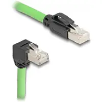DeLOCK RJ45 Netzwerkkabel Cat.6A Stecker zu Stecker unten gewinkelt SF/UTP schleppkettentauglich PUR (TPU) 1 m grün, 1 m, Cat6a, SF/UTP (S-FTP), RJ-45, RJ-45, Grün