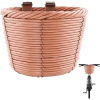 Markenlos Kinderfahrradtasche, 16 x 13 x 12,5 cm, Pflanzengewebe, Fahrradtasche mit zwei justierbaren und abnehmbaren Riemen, Braun