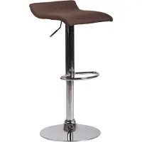 CLP Barhocker DYN V2 Stoff I Höhenverstellbarer Thekenhocker mit Fußstütze I Tresenhocker mit Trompetenfuß, Farbe: braun, Gestellfarbe: chrom