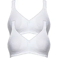 Susa Bügelloser BH "2er Pack BH ohne Bügel Topsy Plus", Damen, Gr. 80, Cup E, weiß (weiß weiß), Stoff, Obermaterial: 40% Baumwolle CO. 30% Polyamid PA. 30% Elasthan EL., BHs Bügelloser BH
