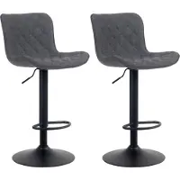 CLP 2er Set Barhocker Emma schwarz/Stoff