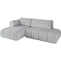 ALTDECOR Ecksofa mit Schlaffunktion und Bettkasten CLOUD-L 280x185x90 Grau - Corner Sofa Bett Eckcouch Couch L-Form Schlafcouch Ausziehbar Wohnlandschaft Schlafsofa Cauchsofa
