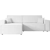 ALTDECOR Ecksofa mit Schlaffunktion und Bettkasten Corner Sofa Eckcouch Couch L-Form universal, links/rechts angeordnet Schlafcouch Ausziehbar Wohnlandschaft Schlafsofa CELTIC-XL - 277x143x83cm Weiß