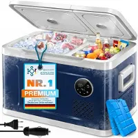 Kesser Kompressor Kühlbox 2in1 Doppelzone 31, Navyblau Hellgrau