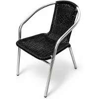 AGA Gartenstuhl RATAN Silber/Schwarz