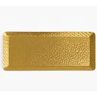 OEM Rechteckiges Brett mit Hammermuster, Aufbewahrungsbox mit goldenem Edelstahl-Verzierung, 25 x 11 cm