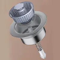 OEM 3-in-1-Kochfilter, Edelstahl-Afvoerfilter, Federbelasteter Kernstop, Anti-Verschleppfilter Geeignet für die Küche