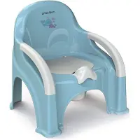 OEM Kunststoff-Nachtbecken für Kinder mit Drehdeckel, großes Schlafbecken für Kleinkinder, blau, ideal für 1-Jährige
