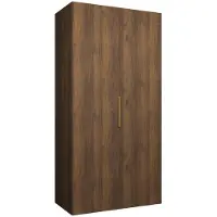 MEBLE KRYSPOL , Kleiderschrank, Schrank 100 cmx202x52, Warmia-Nuss, Gold
