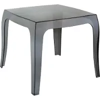 CLP Design Kunststofftisch Queen I Pflegeleichter quadratischer Beistelltisch I Wetterbeständiger Outdoor Tisch, Farbe: schwarz
