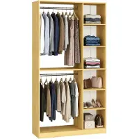 VCM Holz Kleiderständer mit Regal & Stange Palosa XL