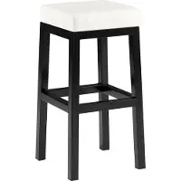 CLP Barhocker Taylor I Sitzhöhe 78 cm I Gepolsterter Barstuhl mit Kunstlederbezug I Tresenhocker mit schwarzem Metallgestell, Farbe: weiß