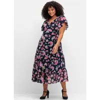 Sheego by Joe Browns Chiffonkleid in blau gemustert | Gr.: 42