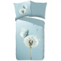 Good Morning Renforcé-Bettwäsche-Garnitur Papillon Farbe Aqua Größe 155x220+80x80
