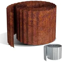 OEM Gegalvaniseerde Staalrand 20m x 15 cm, Flexibele Gazonborder 0,3 mm, Zinkfarbene Perkabgrenzung