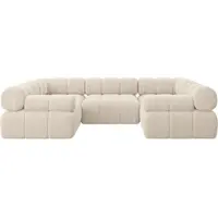 ALTDECOR Modulares Sofa Ecksofa in U-Form - Birno-U1 - 285x190x70 cm Beige Corner modular Sofa Eckcouch Couch Wohnlandschaft Cauchsofa Polstersofa