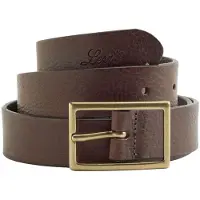 Levi's Ledergürtel "RECTANGLE BELT", Damen, Gr. 70, leather braun, Rindsleder, Gürtel Ledergürtel, mit goldfarbener Schließe und Logoprägung