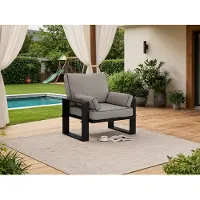 MKS Meble Einzelsessel, Gartenstühle, Wetterfest, Gartensessel, Outdoor Sessel - ELBA - grau