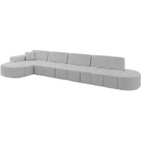 ALTDECOR Ecksofa in L-Form Livo-L3 - 422x173x79,5 cm Hellgrau - Corner Sofa Bett Eckcouch Couch Wohnlandschaft Cauchsofa