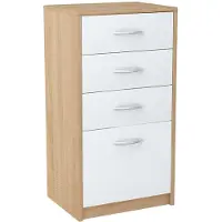 Bestseller Schmaler Schubladenschrank IBOJA – Eiche Sonoma / weiß
