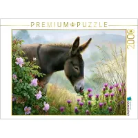 CALVENDO Puzzle : Ein Esel frisst Disteln. | 2000 Teile, zusammengefügte Größe: 90 x 67 cm | Ein Puzzlespiel mit einem Foto, das stundenlangen Spaß bietet