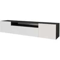 ALTDECOR TV-Schrank ELIO-W mit modernen Fronten, 200x40x41 Lowboard hängend, TV Möbel, TV Cabinet, Fernsehtisch, Fernsehschrank, TV Kommode, TV Tisch, TV Sideboard, TV Board - Schwarz / Weiß