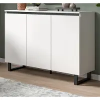 Inn.Furn Sideboard "Gelia" Weiß mit Schwarz, 3-türige Kommode 120 x 84 cm, Soft-Close