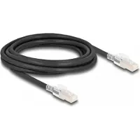 DeLOCK RJ45 Netzwerkkabel Cat.6A S/FTP mit Secure Clips Set 3 m schwarz, 3 m, Cat6a, S/FTP (S-STP), RJ-45, RJ-45, Schwarz